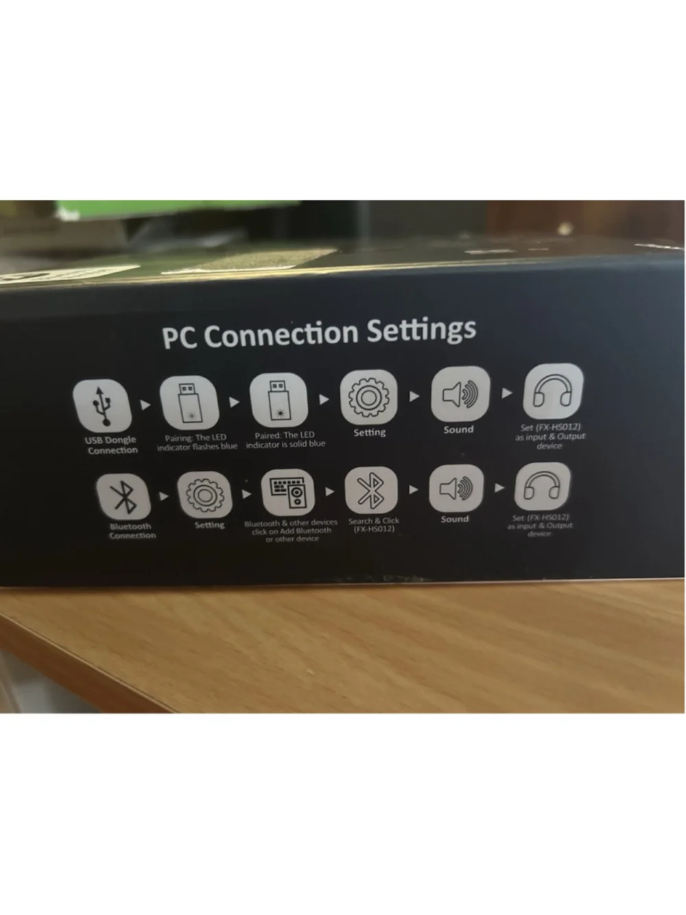 Headset Bluetooth Model FX-HS012 Voice Dialing, Wireless up to 49 Feet Black